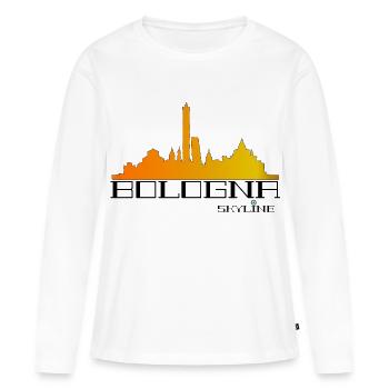 Gradient Urban Horizon - Frauen Premium Bio Langarmshirt - Weiß - Vorne - Julia (174cm)
