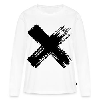 Grunge Cross - T-shirt manches longues Premium bio Femme - blanc - Devant - Julia (174cm)