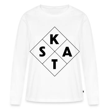 skat - Women's Premium Organic Long Sleeve Shirt - white - Front - Julia (174cm)