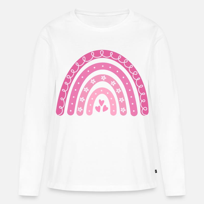 Boho Regenbogen rosa Große Schwester - Frauen Premium Bio Langarmshirt - Weiß