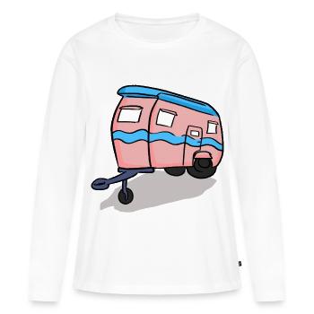 vacances vacances voyage vacances dété le soleil - T-shirt manches longues Premium bio Femme - blanc - Devant - Julia (174cm)