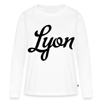 Lyon - T-shirt manches longues Premium bio Femme - blanc - Devant - Julia (174cm)