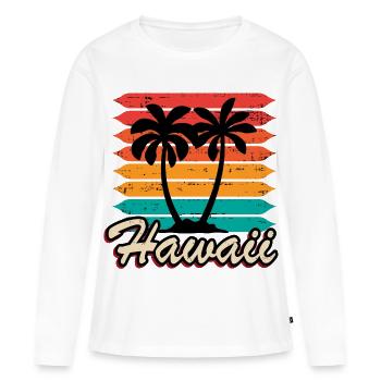 Hawaii - Frauen Premium Bio Langarmshirt - Weiß - Vorne - Julia (174cm)