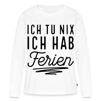 Endlich Ferien - Frauen Premium Bio Langarmshirt - Weiß - Vorne - Julia (174cm)