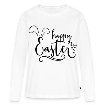 happy Easter - Women's Premium Organic Long Sleeve Shirt - white - Front - Julia (174cm)