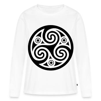 Art celte noir - T-shirt manches longues Premium bio Femme - blanc - Devant - Julia (174cm)