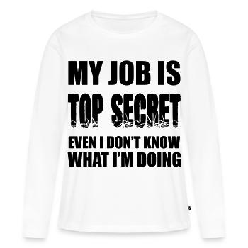 Des phrases drôles - T-shirt manches longues Premium bio Femme - blanc - Devant - Julia (174cm)