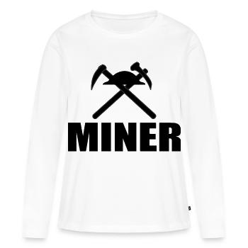 Mineur - T-shirt manches longues Premium bio Femme - blanc - Devant - Julia (174cm)
