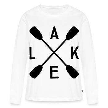 Lac Lake - T-shirt manches longues Premium bio Femme - blanc - Devant - Julia (174cm)