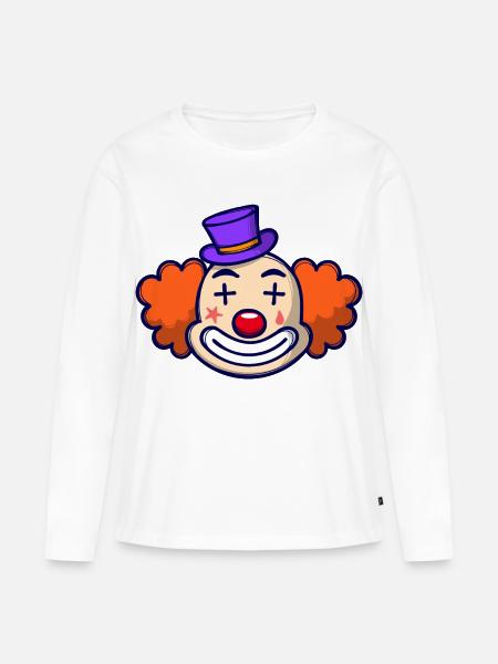 Clown Karneval Fasching - Frauen Premium Bio Langarmshirt - Weiß