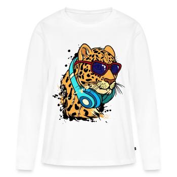 Cool Tier Headset - Frauen Premium Bio Langarmshirt - Weiß - Vorne - Julia (174cm)