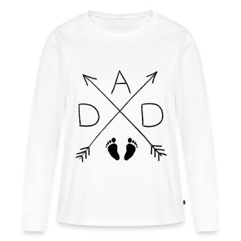 Papa papa Papa Babyf.fess. - T-shirt manches longues Premium bio Femme - blanc - Devant - Julia (174cm)