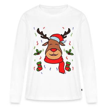Rennais Noël décorations - T-shirt manches longues Premium bio Femme - blanc - Devant - Julia (174cm)