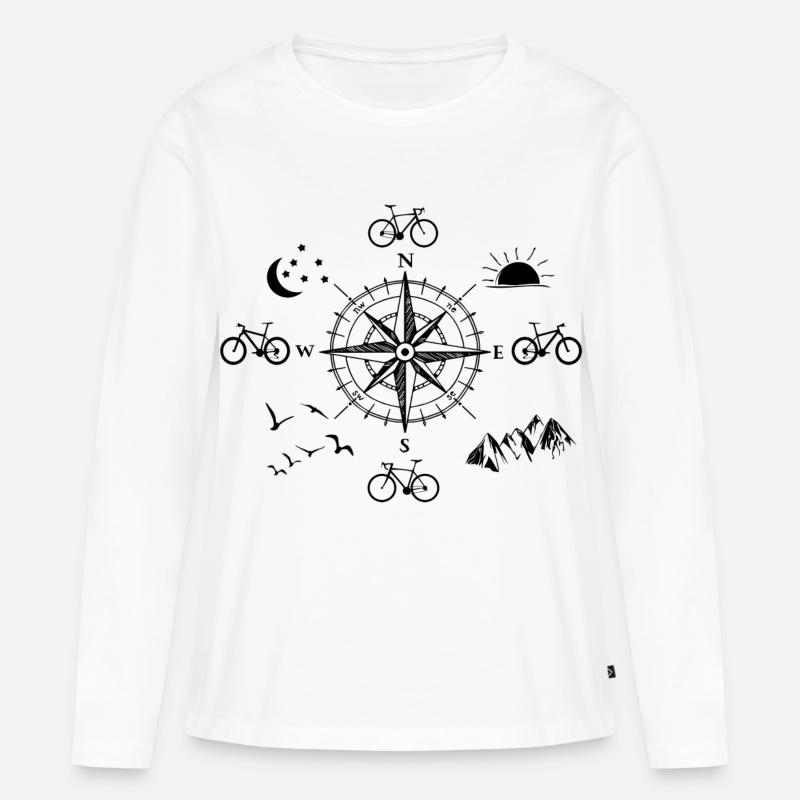 Fahrrad - Frauen Premium Bio Langarmshirt - Weiß