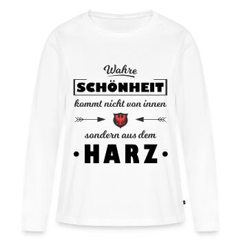 Harz - Frauen Premium Bio Langarmshirt - Weiß - Vorne - Julia (174cm)