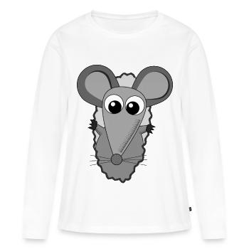 Look-Peep - La souris regarde dehors - T-shirt manches longues Premium bio Femme - blanc - Devant - Julia (174cm)