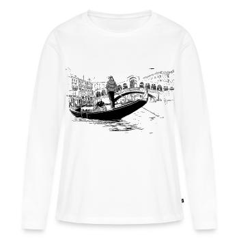 Venise - T-shirt manches longues Premium bio Femme - blanc - Devant - Julia (174cm)