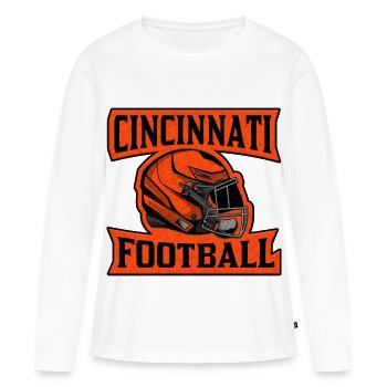 Emblème du football de Cincinnati - T-shirt manches longues Premium bio Femme - blanc - Devant - Julia (174cm)