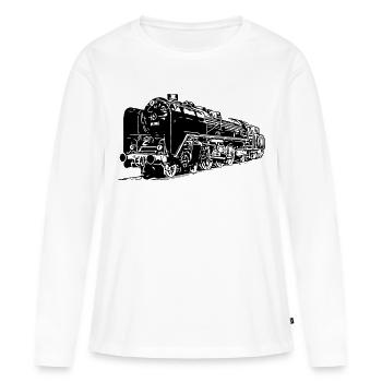 Dampflok der Deutschen Reichsbahn - Frauen Premium Bio Langarmshirt - Weiß - Vorne - Julia (174cm)