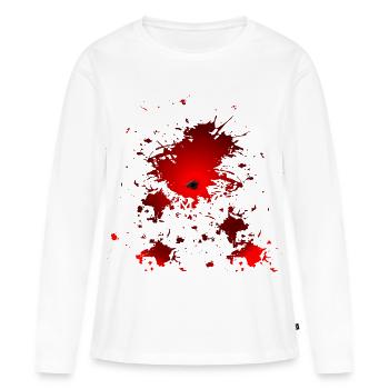 TROU D’INCLUSION DU COSTUME D’HALLOWEEN SANG - T-shirt manches longues Premium bio Femme - blanc - Devant - Julia (174cm)