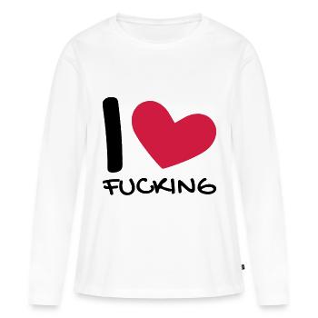 J’aime - T-shirt manches longues Premium bio Femme - blanc - Devant - Julia (174cm)
