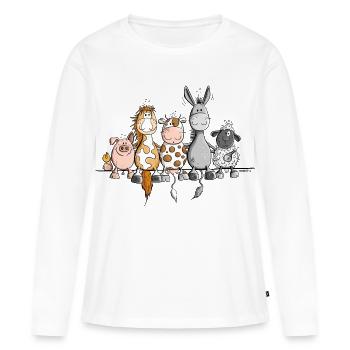 Animals Online - Women's Premium Organic Long Sleeve Shirt - white - Front - Julia (174cm)