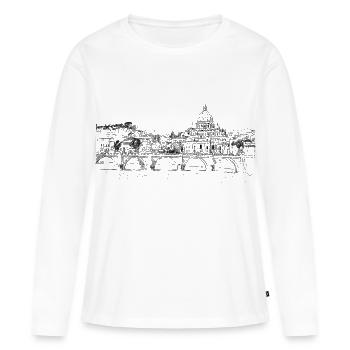 Rome - T-shirt manches longues Premium bio Femme - blanc - Devant - Julia (174cm)