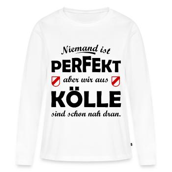 Kölle Perfekt - Frauen Premium Bio Langarmshirt - Weiß - Vorne - Julia (174cm)