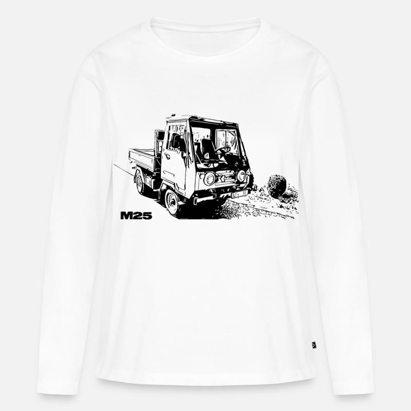 Multicar - Frauen Premium Bio Langarmshirt - Weiß