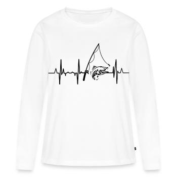Fischerei Herzlinie - Frauen Premium Bio Langarmshirt - Weiß - Vorne - Julia (174cm)