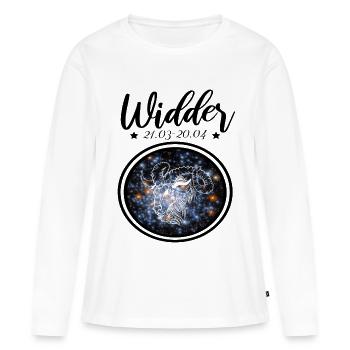 Widder Sternzeichen - Frauen Premium Bio Langarmshirt - Weiß - Vorne - Julia (174cm)
