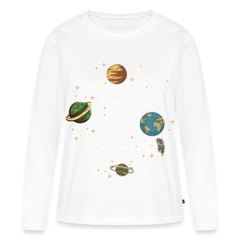 Planète - T-shirt manches longues Premium bio Femme - blanc - Devant - Julia (174cm)