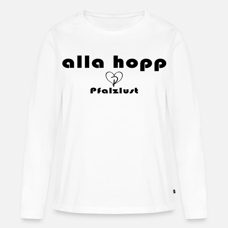 alla hopp - Frauen Premium Bio Langarmshirt - Weiß