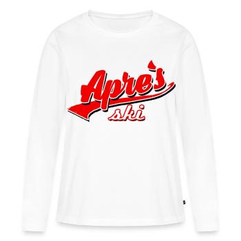 apres ski snowboard piste schweiz schnee lift game - Frauen Premium Bio Langarmshirt - Weiß - Vorne - Julia (174cm)