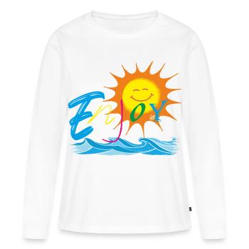 Jouir - T-shirt manches longues Premium bio Femme - blanc - Devant - Julia (174cm)