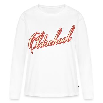 newschool oldschool hip hop roots roots school - T-shirt manches longues Premium bio Femme - blanc - Devant - Julia (174cm)