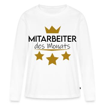 Mitarbeiter des Monats - Frauen Premium Bio Langarmshirt - Weiß - Vorne - Julia (174cm)