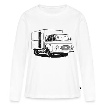 Barkas - Fourgon - T-shirt manches longues Premium bio Femme - blanc - Devant - Julia (174cm)