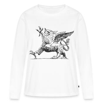 Greif - Rostock - Frauen Premium Bio Langarmshirt - Weiß - Vorne - Julia (174cm)