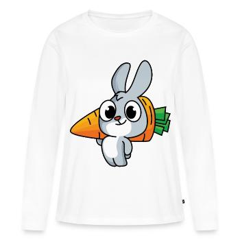 Fleißiges Häschen - Frauen Premium Bio Langarmshirt - Weiß - Vorne - Julia (174cm)