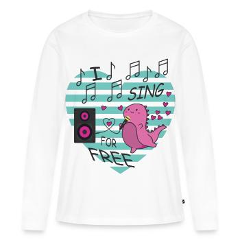 Je chante gratuitement - T-shirt manches longues Premium bio Femme - blanc - Devant - Julia (174cm)