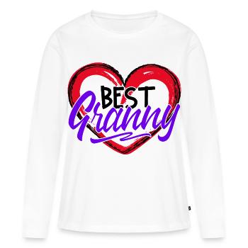 Déclaration de grand-mère Grand-mère Meilleure grand-mère Grand-mère préférée - T-shirt manches longues Premium bio Femme - blanc - Devant - Julia (174cm)