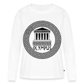 Die Domäne der Götter (schwarz) - Frauen Premium Bio Langarmshirt - Weiß - Vorne - Julia (174cm)