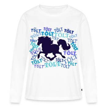 Pferdenarr Spruch Pferde Tölt Islandpferde - Frauen Premium Bio Langarmshirt - Weiß - Vorne - Julia (174cm)