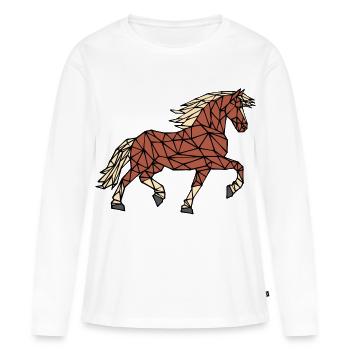 Cool Pferde Pferdenarr Reiten Islandpferde - Frauen Premium Bio Langarmshirt - Weiß - Vorne - Julia (174cm)