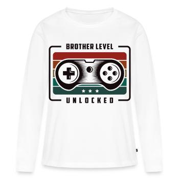 Frère - T-shirt manches longues Premium bio Femme - blanc - Devant - Julia (174cm)