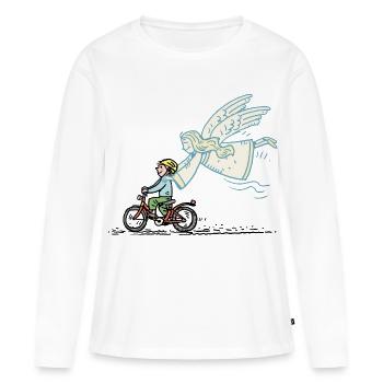 Ange gardien - T-shirt manches longues Premium bio Femme - blanc - Devant - Julia (174cm)