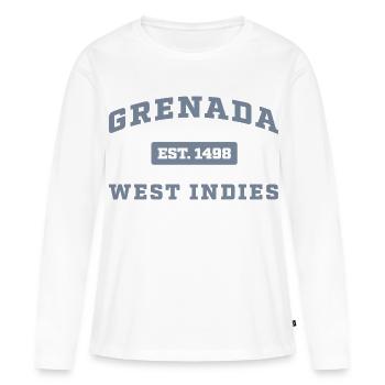 Grenade Antilles Est. 1498 - T-shirt manches longues Premium bio Femme - blanc - Devant - Julia (174cm)