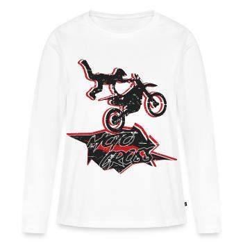 Cascadeur de motocross - T-shirt manches longues Premium bio Femme - blanc - Devant - Julia (174cm)