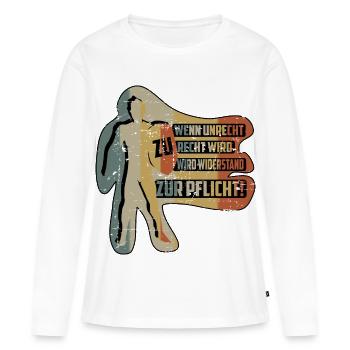 QUAND L’INJUSTICE DEVIENT JUSTE - T-shirt manches longues Premium bio Femme - blanc - Devant - Julia (174cm)